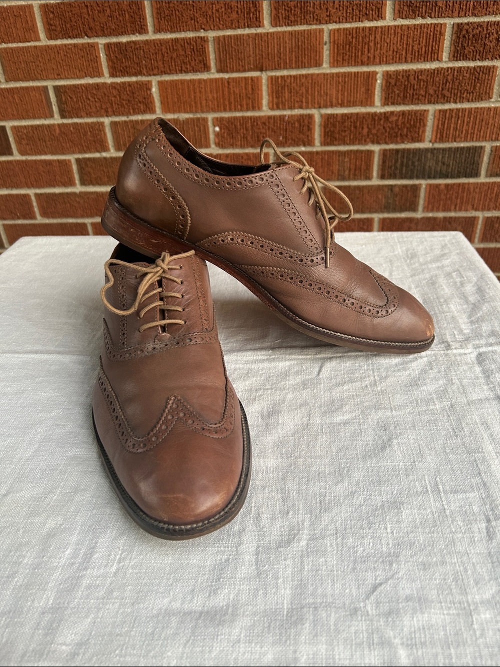 Cole Haan Men's Classic Brown Leather Wingtip Oxford Shoes